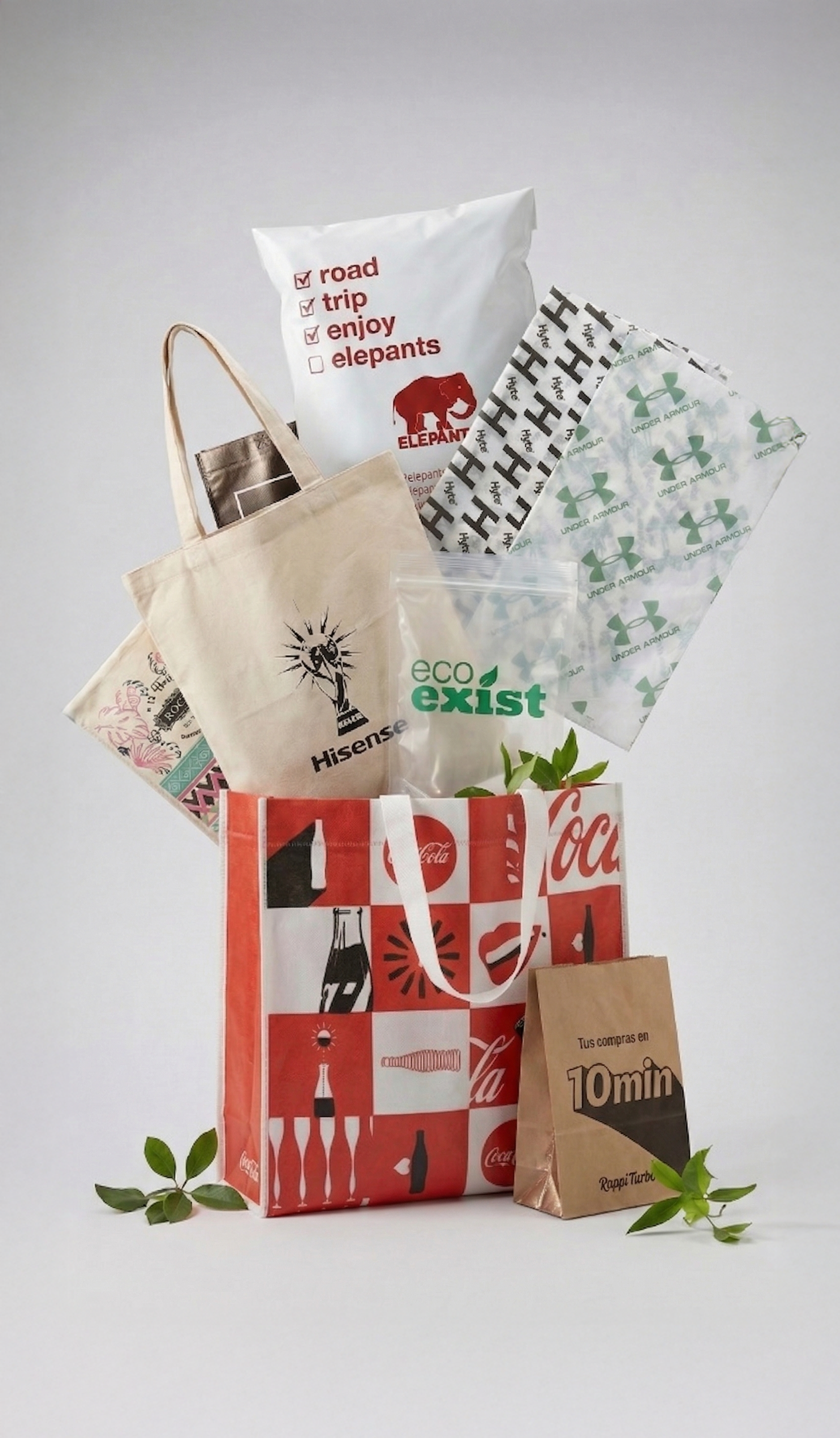 Bolsa reutilizable de friselina con branding corporativo